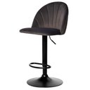 Ver imagem 2 de Kit 2 Banquetas Giratória Anm9800b Anima Office Revestida em Veludo Chumbo Base Rodízio Preto