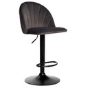 Ver imagem 3 de Kit 2 Banquetas Giratória Anm9800b Anima Office Revestida em Veludo Chumbo Base Rodízio Preto