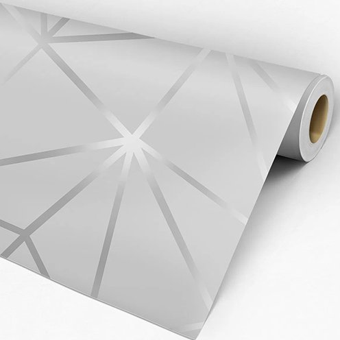 Papel de Parede Adesivo - 48 cm larg x 3 metros alt - Coleção Geometrico Cinza - Ref. Zara 11 - 2