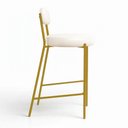 Ver imagem 5 de Banqueta Cozinha Média com Encosto Kit 3 Industrial Dourado Londres PU Facto D03 - D'Rossi