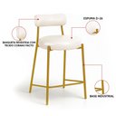 Ver imagem 3 de Banqueta Cozinha Média com Encosto Kit 3 Industrial Dourado Londres PU Facto D03 - D'Rossi
