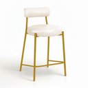 Ver imagem 4 de Banqueta Cozinha Média com Encosto Kit 3 Industrial Dourado Londres PU Facto D03 - D'Rossi