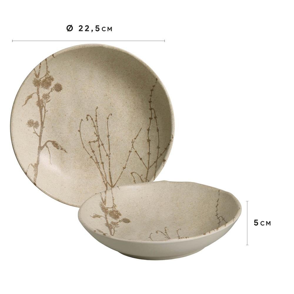 CONJUNTO C/ 6 PRATOS FUNDO BIO STONEWARE CYPERUS Ø 22,5cm - 4