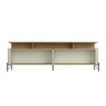 Rack com Prateleira e Painel Ripado 200cm 100% Mdf Cor:louro e Luna com Dourado - 5