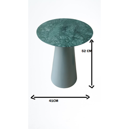 Mesa Cone Lateral de 41 Cm, Tampo em Mármore Verde Guatemala. - 5