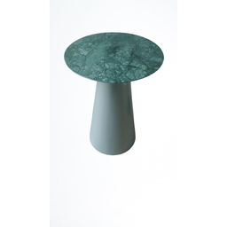 Mesa Cone Lateral de 41 Cm, Tampo em Mármore Verde Guatemala. - 4