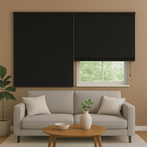 Persiana Horizontal Pvc 25mm Block 240larg X 160alt Preta (2 Pçs)