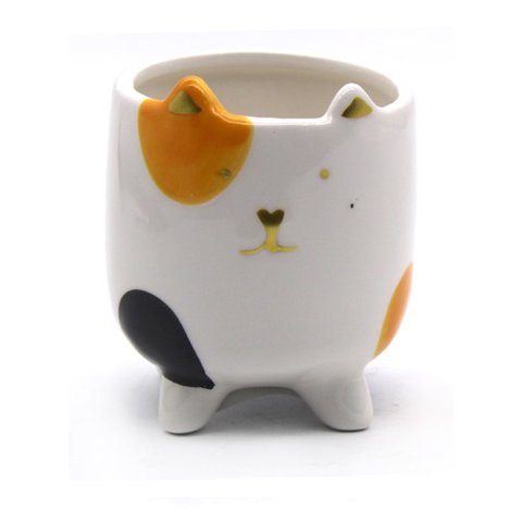 Caneca de Gatinho Ornamento de Porcelana Enfeite 9cm