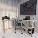 Ver imagem 5 de Kit Mesa Suspensa Prateleira Estudos Home Office Computador Technox Branco