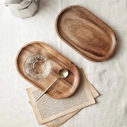 Bandeja Oval Acácia Wood 30x20cm - Mimo Style - 4