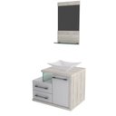 Ver imagem 2 de Conjunto Balcão C-cuba L38 e Espelheira Legno 651 Branco Chess C-preto Ônix Branco Chess C-snow