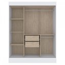Ver imagem 3 de Guarda-Roupa Solteiro Marselha 3 Portas 2 Gavetas Branco - Doripel