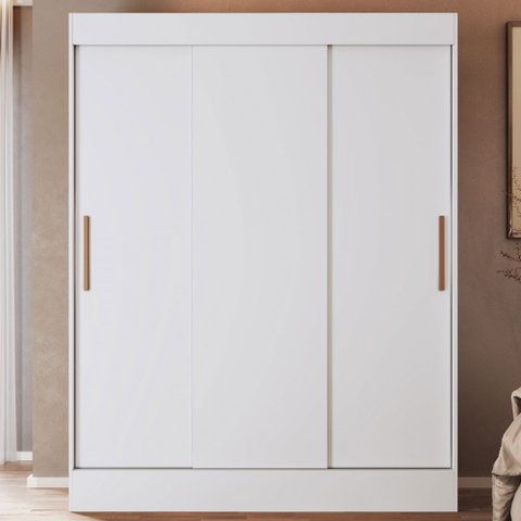 Guarda-Roupa Solteiro Marselha 3 Portas 2 Gavetas Branco - Doripel