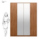 Ver imagem 4 de Guarda Roupa Casal 4 Portas com Espelho e 3 Gavetas Grécia - Nogueira Touch