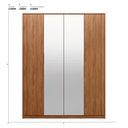 Ver imagem 2 de Guarda Roupa Casal 4 Portas com Espelho e 3 Gavetas Grécia - Nogueira Touch