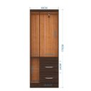 Ver imagem 3 de Guarda Roupa Solteiro Milão 3 Portas Chocolate – Poquema