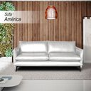 Ver imagem 2 de Sofá Decorativo Sala de Estar América 3 Lugares 220cm Couro Branco - Mozzelar