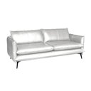 Ver imagem 1 de Sofá Decorativo Sala de Estar América 3 Lugares 220cm Couro Branco - Mozzelar