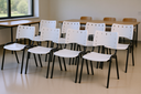 Ver imagem 1 de Kit 6 Cadeiras Iso Fixa Empilhável Escola Igreja Salão:branco