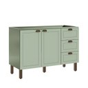 Ver imagem 3 de Balcão para Pia Modelo Americano Provençal 2 Portas 3 Gavetas Frentes em MDF sem Tampo Verde/Mint