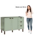 Ver imagem 5 de Balcão para Pia Modelo Americano Provençal 2 Portas 3 Gavetas Frentes em MDF sem Tampo Verde/Mint