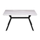 Ver imagem 1 de Mesa de Jantar Nika 4 Lugares Retangular MDF 140cm Marmorizado Cinza Or Design