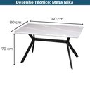 Ver imagem 3 de Mesa de Jantar Nika 4 Lugares Retangular MDF 140cm Marmorizado Cinza Or Design