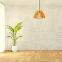 Ver imagem 2 de Luminária Teto tipo Pendente em MDF ARUANÃ Completa -:Preta