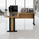 Ver imagem 7 de Mesa de Canto para Escritório em L Angular Amêndoa/Preto