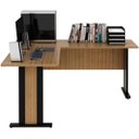 Ver imagem 4 de Mesa de Canto para Escritório em L Angular Amêndoa/Preto