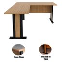 Ver imagem 3 de Mesa de Canto para Escritório em L Angular Amêndoa/Preto