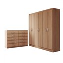 Ver imagem 3 de Guarda-roupa Casal Harper 6 Portas 2 Gavetas com Cômoda 10 Gavetas Demolição - Panorama Móveis