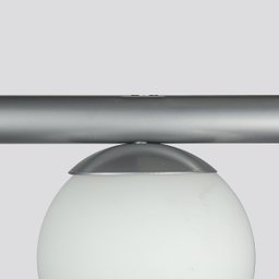 Lustre Pendente Figo Prata - 6 Globos Esfera de Vidro Branco - 6-2620-15-br - 6