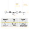 Lustre Pendente Figo Prata - 6 Globos Esfera de Vidro Branco - 6-2620-15-br - 8