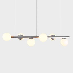 Lustre Pendente Figo Prata - 6 Globos Esfera de Vidro Branco - 6-2620-15-br - 3