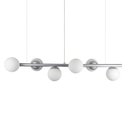Ver imagem 1 de Lustre Pendente Figo Prata - 6 Globos Esfera de Vidro Branco - 6-2620-15-br