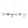 Lustre Pendente Figo Prata - 6 Globos Esfera de Vidro Branco - 6-2620-15-br - 1