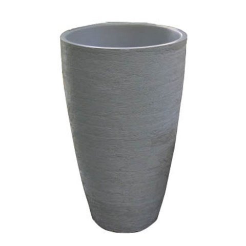 Kit 3 Vaso Planta 65x40 Oval Moderno Polietileno BGPLASTICOS CINZA CIMENTO 004