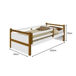 Cama Babá Solteiro Bianca Branco/Amêndoa - Infantil - 2