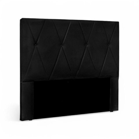Cabeceira Casal Elisa 140cm para Cama Box Estofada Mdf-mdp Suede Preto Loja Sheep