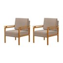 Ver imagem 1 de Kit 2 Poltronas Decor Pés Madeira Maciça Yasmin Linho Bege