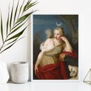 Ver imagem 2 de Quadro Decorativo Artemis- a Deusa da Lua 24x18cm:madeira Branca