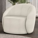 Ver imagem 1 de Poltrona Sala Decorativa Redonda 91cm Steve Boucle Off White I01 - Mpozenato