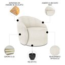 Ver imagem 3 de Poltrona Sala Decorativa Redonda 91cm Steve Boucle Off White I01 - Mpozenato