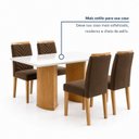 Ver mais imagens de Conjunto Sala de Jantar 4 Lugares Retangular Tampo Vidro/MDF 120x80cm Mesa Isla e Cadeiras Carol