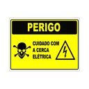 Ver imagem 1 de Placa Advertência Perigo Cuidado Cerca Elétrica 15x20cm Tacolado 05 Unidades