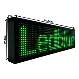 Painel Letreiro Led Digital 70x20 Duplo Lado Verde Wifi Temp:azul - 7