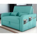 Ver imagem 1 de Sofá Cama 2 Lugares com Baú Hiram Veludo Verde Menta