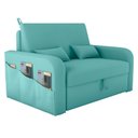 Ver imagem 2 de Sofá Cama 2 Lugares com Baú Hiram Veludo Verde Menta