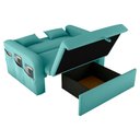 Ver imagem 4 de Sofá Cama 2 Lugares com Baú Hiram Veludo Verde Menta